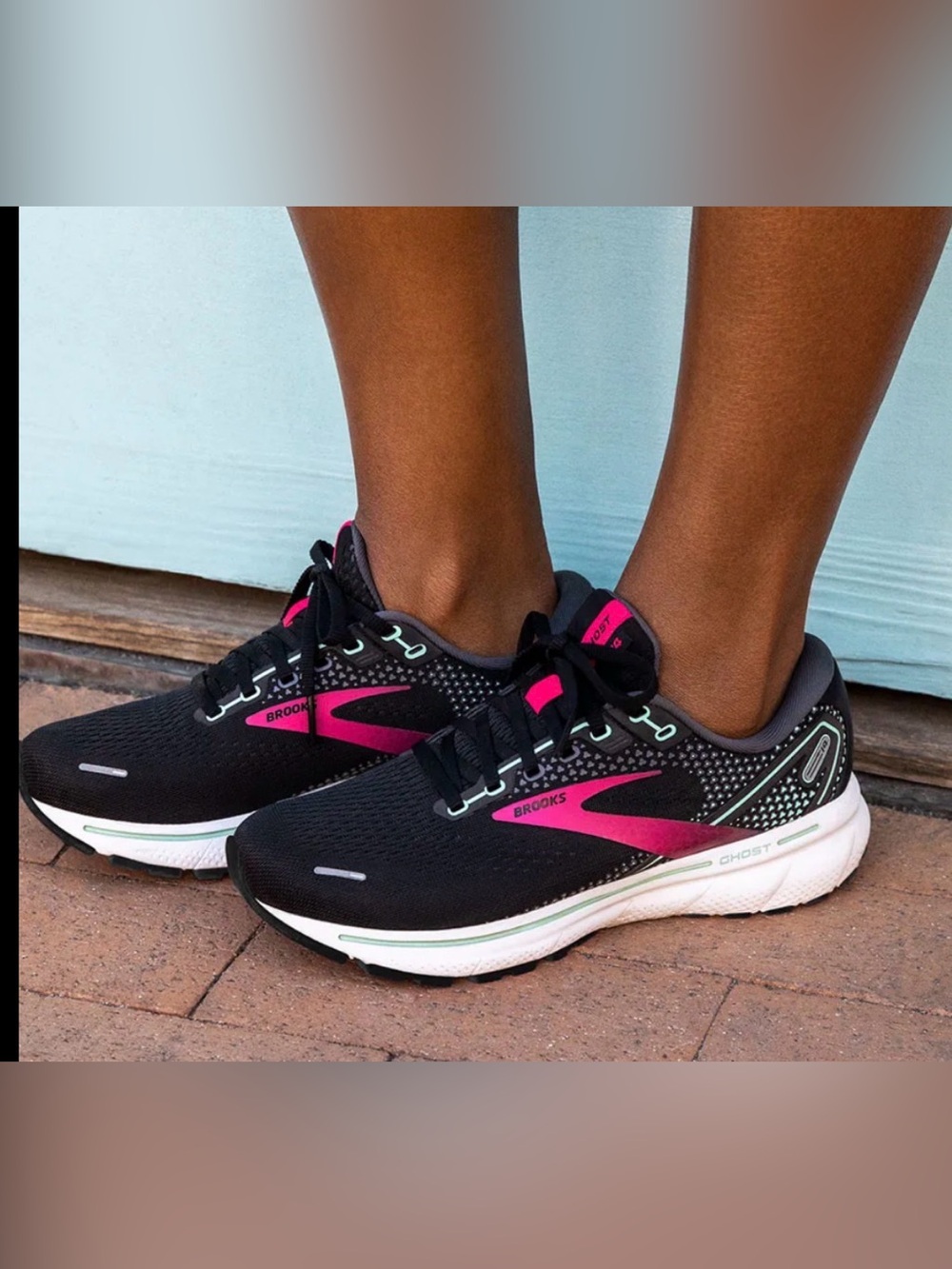 👟 Brooks Ghost 14 Women’s Running Shoes Black Pink Wide 9.5